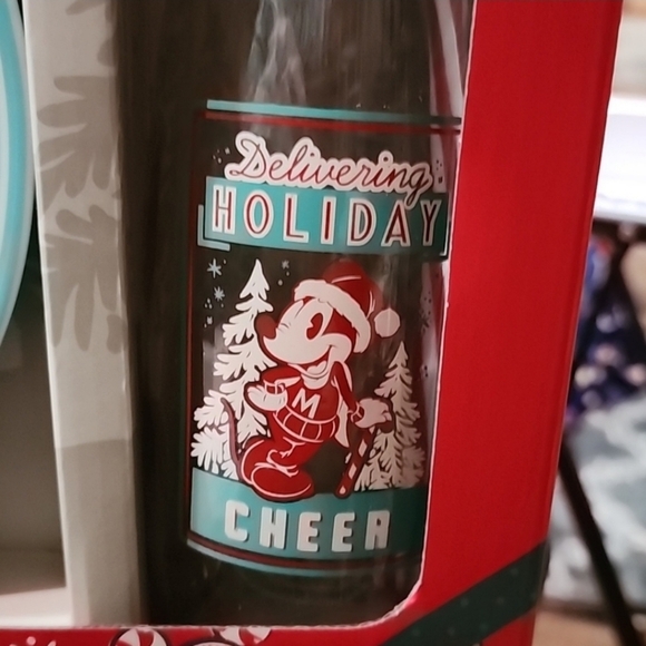 Mickey mouse pluto Disney milk & cookies for santa plate and glass with Nwt - Picture 2 of 2